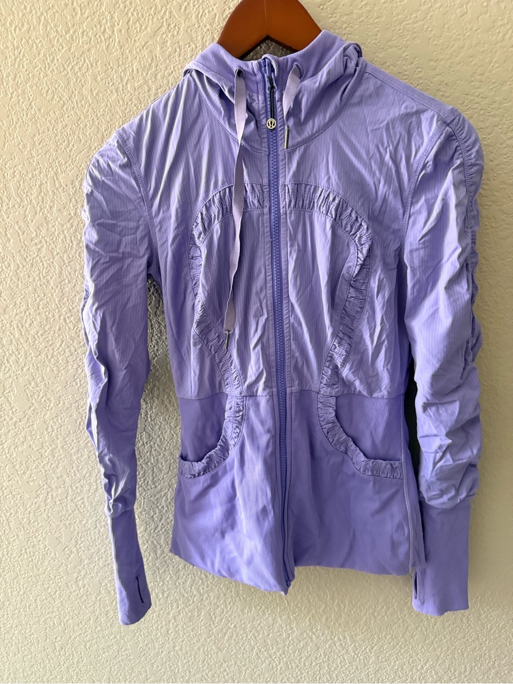 Lululemon Ruffle Hooded Full-Zip Jacket Purple Size 6